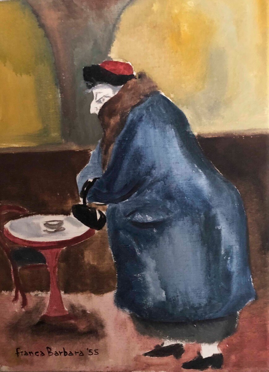 Vecchietta al caffè